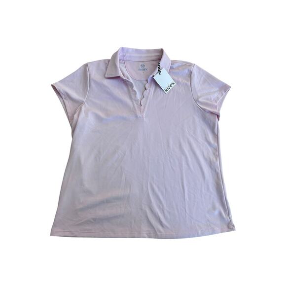 RNWK Renwick Golf Scallop Performance Polo Petal Women’s Size L Retail $90 - Picture 1 of 9